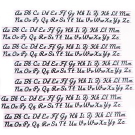 Cursive Letters Desk Strips, Removable Stickers -26 Alphabet Letters, 1.0 x 7.7 Inches, Set of 26
