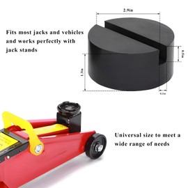 Suvnie 4 PCS Rubber Jack Pads, Universal Heavy Duty Slotted Floor Jack Pad Adapter, Vehicle Pinch Weld Side Frame Rail Protector Pad, Lift Protection Tool Car Accessories
