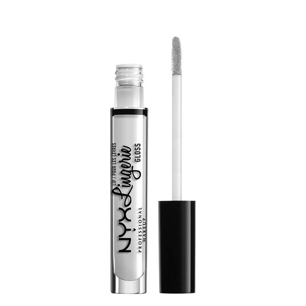 NYX Professional Makeup Lip Gloss - Lip Lingerie Gloss, Shimmering Gloss in Nude, for Irresistibly Full Lips, 3.4 ml, Clear 01