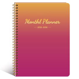 Monthly Planner 2025-2026, Simplified Monthly Calendar Planner, Calendar Book, Organize Schedule for School, Office, Family, 7" × 9.5", Jan 2025 - Dec 2026
