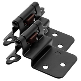 3/8" Inset Cabinet Hinges Black (15 Pairs -30 Pack) Matte Black Self Closing Cupboard Hinges for Kitchen/Bathroom/Furniture Cabinets & Doors