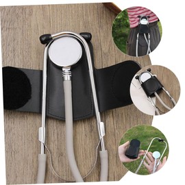ABOOFAN 2pcs Stethoscope Holder for Doctors Protector with Sturdy Clip Secure Design Professional Nurse Accessories Black PU Waist Bag for Easy Carrying
