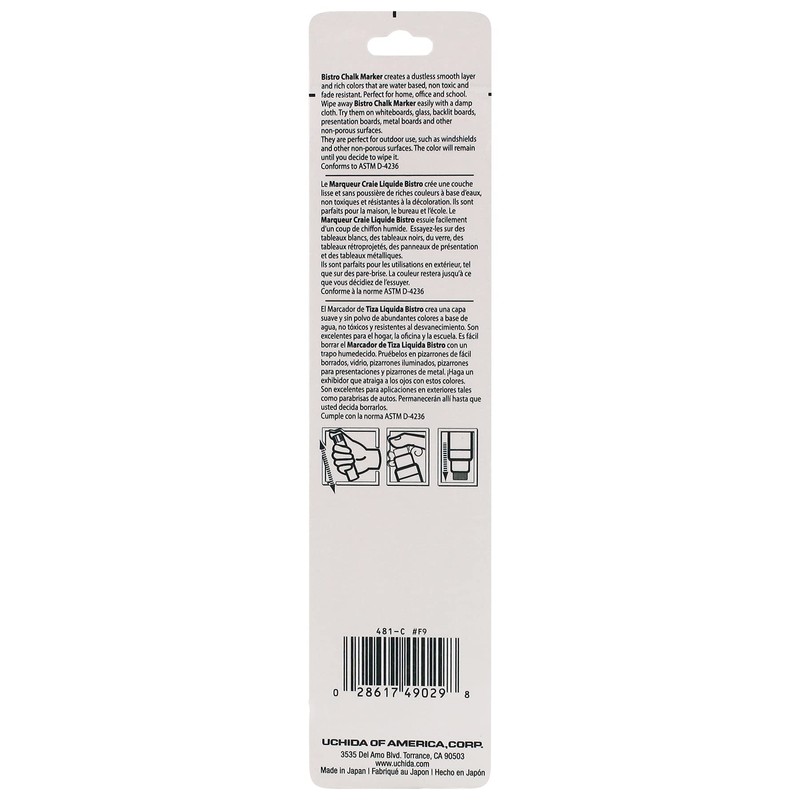 Uchida 481-C-F9 Marvy Jumbo Broad Point Tip Bistro Chalk Marker,