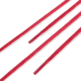 Swissly Premium Waxed Shoelaces, Round Laces for Business, Suit and Leather Shoes, Diameter 2-4 mm, Lengths 45 cm - 200 cm, Tear-Resistant, red