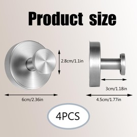 4 Stück Handtuchhalter Ohne Bohren, Vakuum Saugnapf Haken, Haken Saugnapf Extra Stark, Geschirrtuchhalter, Praktische Handtuchhaken mit Saugnäpfen Für Badezimmer Und Küche, Wandhaken Edelstahl
