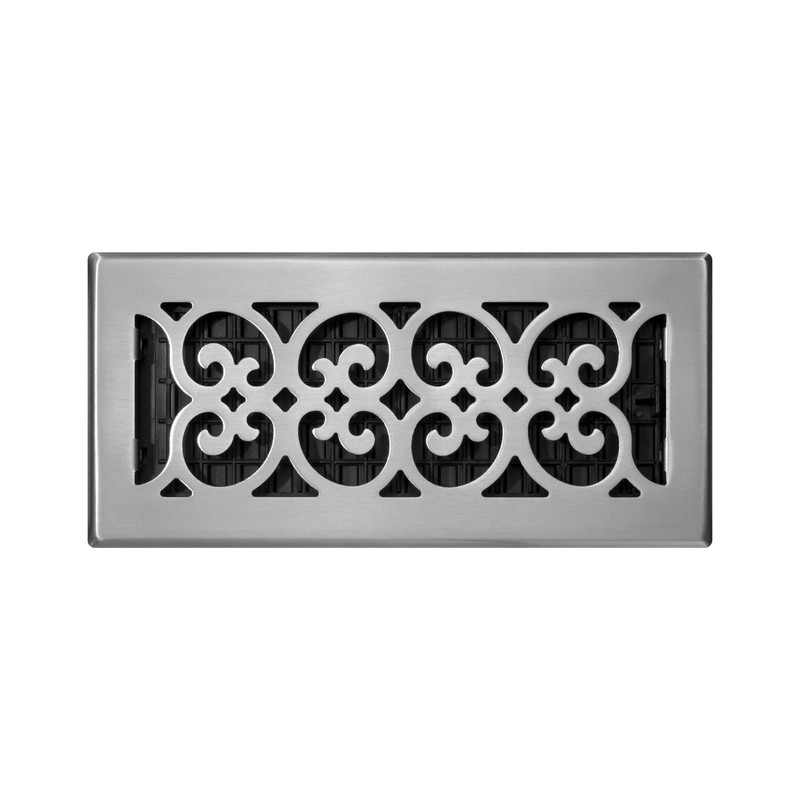 Decor Grates (4-Pack) SPH410-NKL Scroll Design Floor Register, 4x10 Inches,