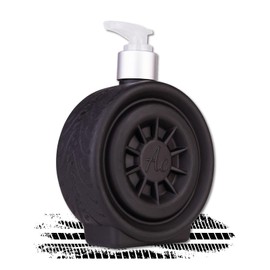 Accentra Soap dispenser in tyre design, hand soap wheel in rim look, with 320 ml hand soap in pump dispenser, liquid soap, fragrance: Sandalwood & Musk, men's gift idea for car lovers and hobbyists