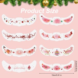 8pcs Christmas Glitter Freckles Face Tattoo, 8 Designs Waterproof Cute Sparkle Freckles Christmas Temporary Tattoos for Women Festival Makeup Accessories