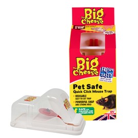 The Big Cheese Pet Safe Quick Click Mouse Trap, Kills Mice, Baited and Ready-To-Use, Easy Clean and Disposal, Plastic, Discreet, Indoor and Outdoor Use