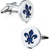 1 Pair of Royal Blue Fleur de Lily Cufflinks |