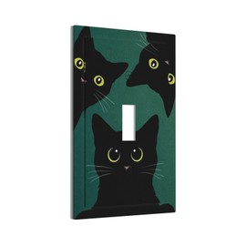 CZRPKEN Decorative Switch Cover Plate Playful Cat Cute Animal 1 Gang Wall Plate Oversized Single Toggle Cat Is Watching You Wallplate Electrical Faceplate Bathroom Bedroom Home Decor