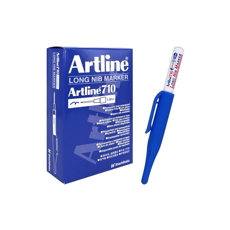 Artline 710 Long Nib Marker - Blue [Pack of 12]