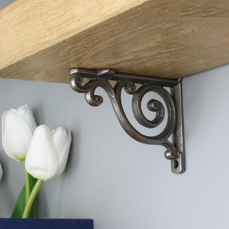 Oakcrafts - Pair of Tiny Shelf Brackets Antique Cast Iron