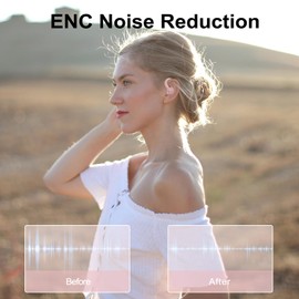 VKROBAG Wireless Earbuds, Bluetooth 5.3 Headphones with ENC Noise Canceling Mic, 48H Sport Ear Buds with Earhooks, 3D Stereo, LED Display, IPX7 Waterproof Wireless Earphones for Gym, Running, Pink