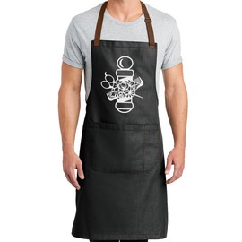 TEEAMORE Barber Apron Hairdressers Men Hair Stylist Salon Aprons Two Big Pockets Grooming Barbershop DarkMidnight D16