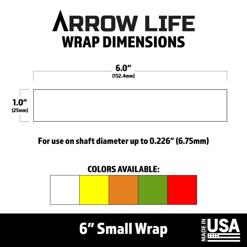 Arrow Life 6" Arrow Wraps 12 Pack White 1" Width