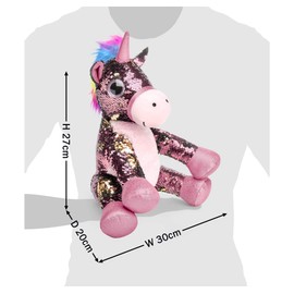 Mousehouse Gifts Sequin Sparkly Unicorn Stuffed Soft Toy 29cm (Pink)
