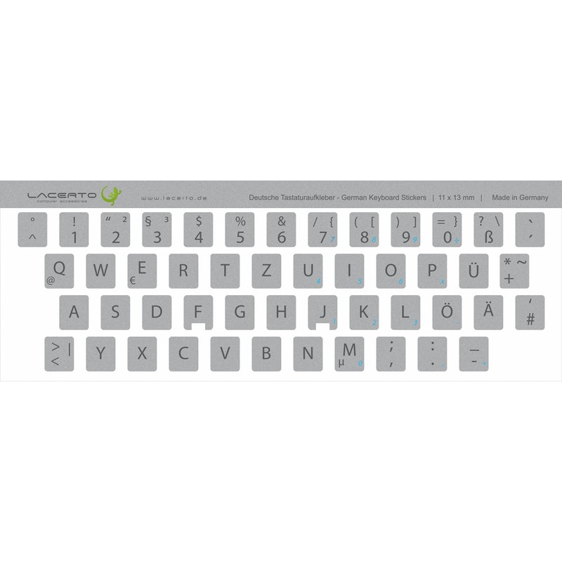 Lacerto® 11 x 13 mm German Sticker Set for PC