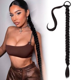 80 cm Braided Ponytail, Braid Extensions Ponytail Extension with Hair Band, Long Ponytail Hairpiece, Synthetic Hair Extensions, Natural Hairpiece for Women, DIY Braid Hairstyles