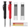 2 Pack Solid Carpenter's Pencil with 20 Refills, Deep Hole
