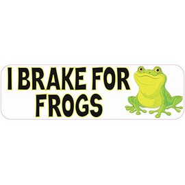 StickerTalk I Brake for Frogs Magnet, 10 inches by 3 inches