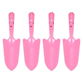 HARFINGTON 4pcs Mini Colorful Metal Hand Shovel 11" x 3" Digging Trowel Set Transplanting Garden Tools for Flower Soil Digging Planting Weeding Transplanting Garden, Yellow