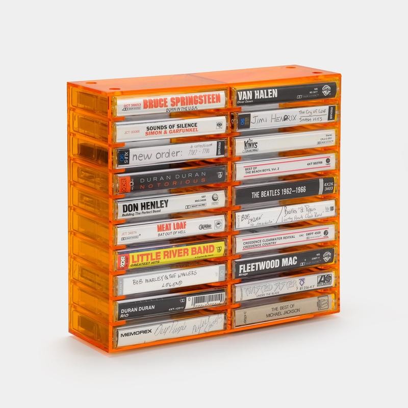 Acrylic Cassette Tape Storage Rack for 20 Cassettes - Color: