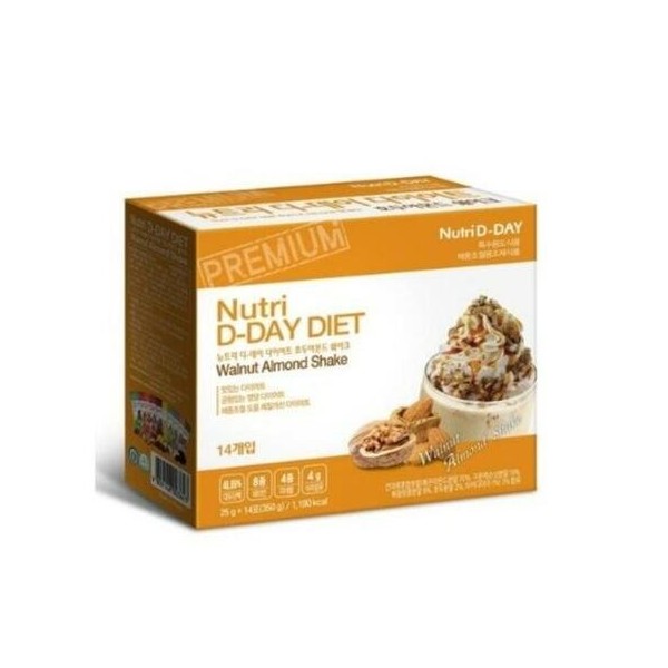 Nutri D Day Diet Shake Walnut Almond 14 packets x