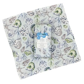 Sigrid Olsen Home Sigrid Olsen Shelly Beach Seashells Indoor/Outdoor Tablecloth (Seaglass - Seashells, Napkins - Set of 6)