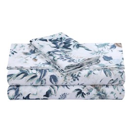 Tribeca Living VERN4PSSFUBL Extra Deep Pocket Sheet Set, Full, Vernazza Blue/Multi