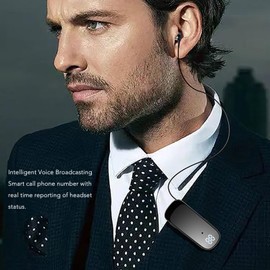 Clip On Bluetooth Earphones, Retractable Bluetooth Headphones, Collar Clip Headsets LED Battery Display, Fast Earpiece v5.2 with Microphone Handsfree for Cell