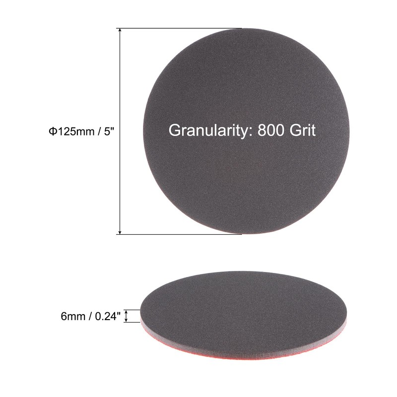 sourcing map 40pcs 800 Grit Sanding Sponge 5 Inch Hook