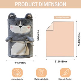 40"×67" Cute Cozy Fluffy Warm Kids Blanket for Boys, Infants & Toddlers, Soft Fleece Throw for Crib, Cot, Stroller, Perfect Baby Shower, Birthday & Newborn Gift (Husky)
