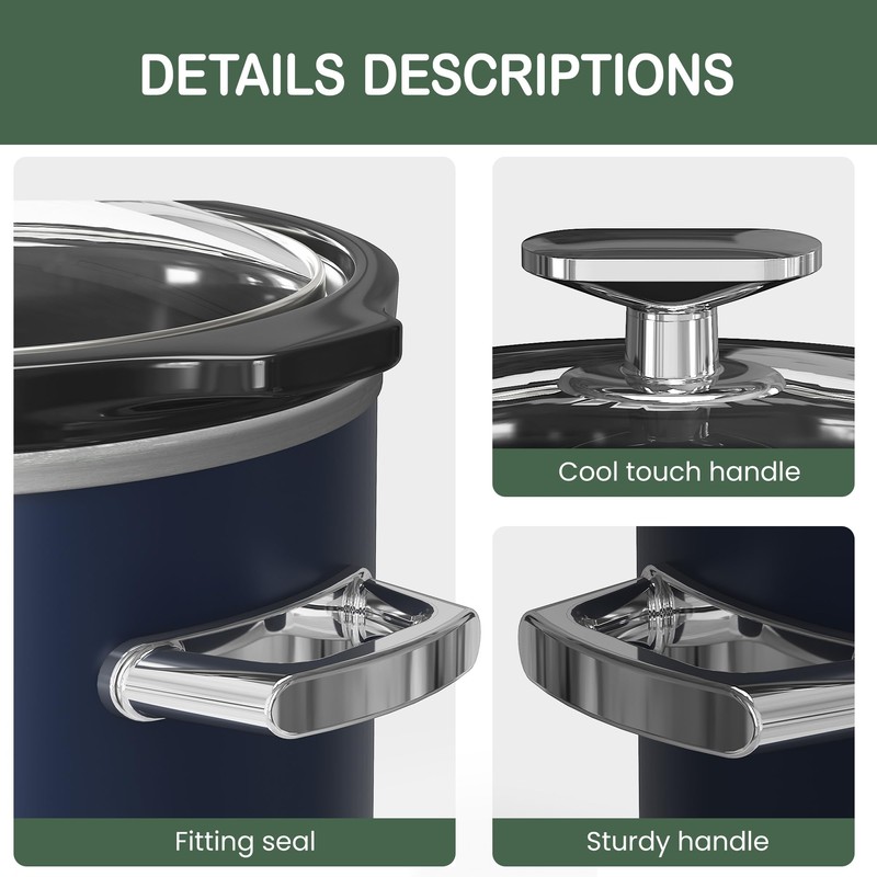 2 QT Small Slow Cooker, 3 Adjustable Temp, Upgraded Ceramic