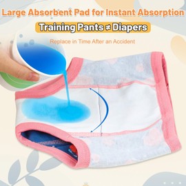 MOEMOE BABY Potty Training Pants Toilet Training Pants Toddler Training Pants Reusable Training Pants Girls, 8 Pack, Red, 7 Years