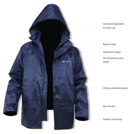 Rain Suits for Men Women Waterproof Work Lightweight Rainwear Rain Coat Rain Gear (Blue, Large)