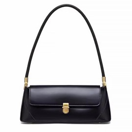 Small Shoulder Bag for Women Vintage Handbag Retro Classic Small Tote Purse 90s Buckle Closure (Black)