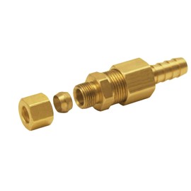 Derale 13031 5/16" Cooler line to 3/8" NPT Hose Barb Universal Transmission Line Fitting, Brass