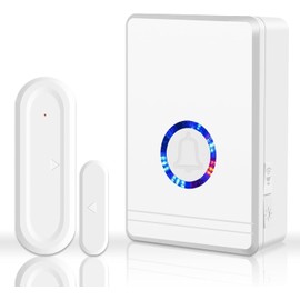 Door Chime, Greencycle Wireless Door Open Sensor Alarm,Plug-in Doorbell with Magnet Open Sensor, 1300 Ft Range, 48 Chimes, 5 Volume Levels, Alert for Business/Store/Home/Office When Entering