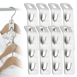 12pcs Clothes Hangers Space Savers,Space-saving connecting hooks for clothes hangers,New hooks for clothes hangers Hanger connection, universal size hangers Space-saving