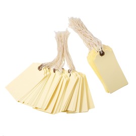4 3/4-in x 2 3/8-in Manila Tags Shipping Tags with String Attached Inventory Tags Luggage Paper Tag Present Tags Cardboard Tags with String Hang Label Tags (Ivory, Solid Style)