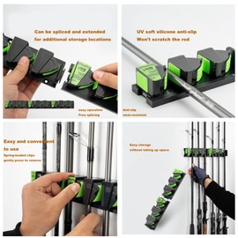 GCFTIFF 2pcs Fishing Rod Holder, Expandable Wall Mounted Fishing Rod Rack,Vertical & Horizontal Fishing Pole Holders, Fishing Pole Holder Holds Up to 6 Rods or Combos, Fishing Rod Holders for Garage