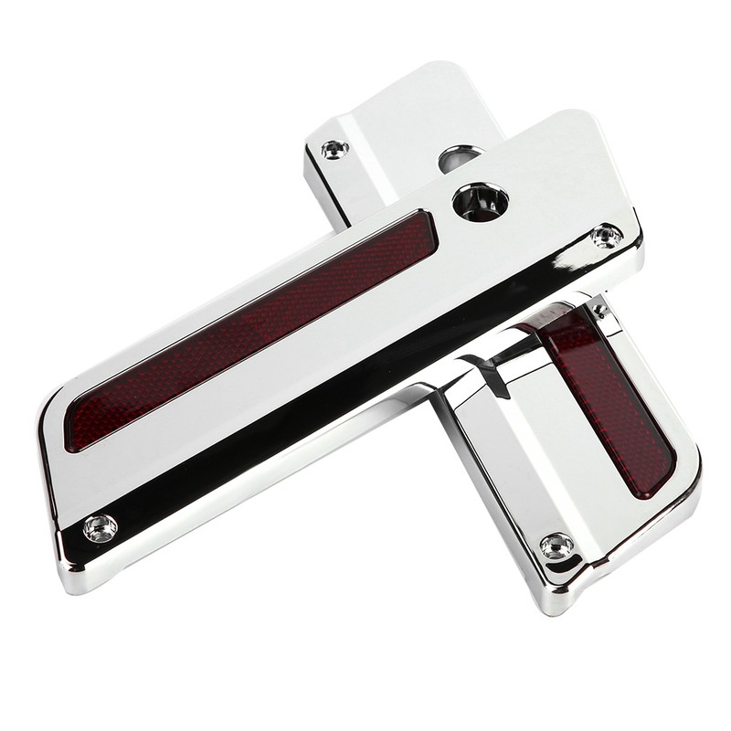 2 pcs Motorcycle Saddlebag Latch Cover Reflectors for Glide Touring