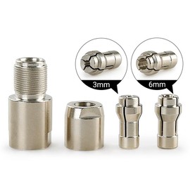 3MM & 6MM (1/8" & 1/4") Angle Grinder to Straight Grinder Adapter - 5/8-11 Thread Converter for DeWalt/Makita - Accessories for Rotary Bits:_3MM+6MM Silvery 