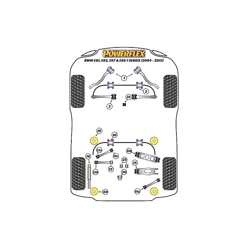 Powerflex PF5-4660 Car Jack Front and Rear Polyurethane Black