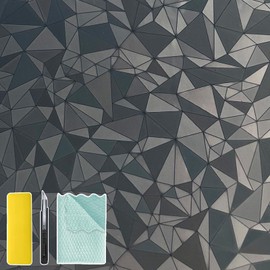 Niviy Blackout Window Privacy Film with Installation Tools Static Cling 100% Light Blocking Room Darkening, Heat Control Removable Window Tint for Home, Black Out Window Cover 11.8" by 78.7"