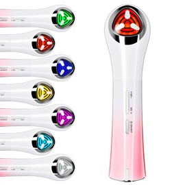 7-in-1 Glow Device Skin Care Tool, Multifunctional Facial Massager, at Home Face Sculpting Tool and Neck Massager, Boosting Skin Care Absorption, Pink