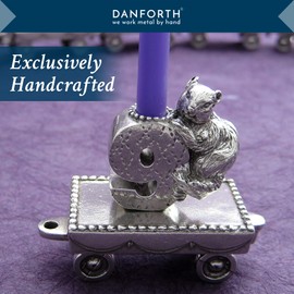 DANFORTH – Birthday Train Candleholder - (9- Squirrel) – Handcasted Pewter Birthday Party Decorations - Made in USA