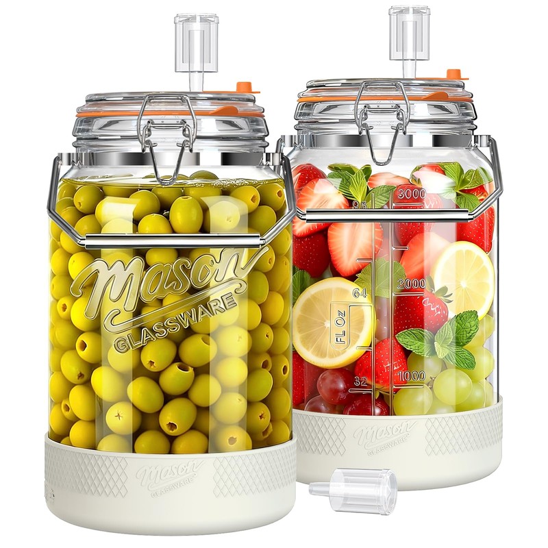 Upgrade 1 Gallon Fermentation Jars with Airlocks - Wide Mouth