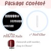 BABALAL Press on Nails Almond Medium Fake Nails Black Glue